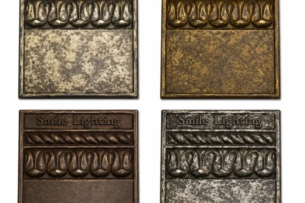 Metal Finish Samples with Smile Lighting Logo 5